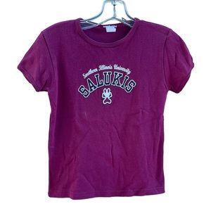 Red Oak Sportswear Southern IL Salukis Ladies cut Stretchy Tee size Medium